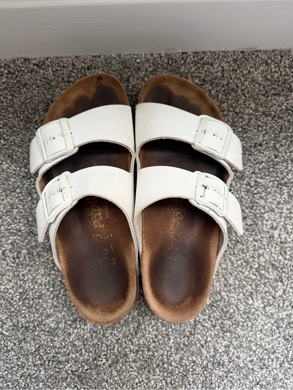 Birkenstock White Papillio Double Buckle Platform Sandals